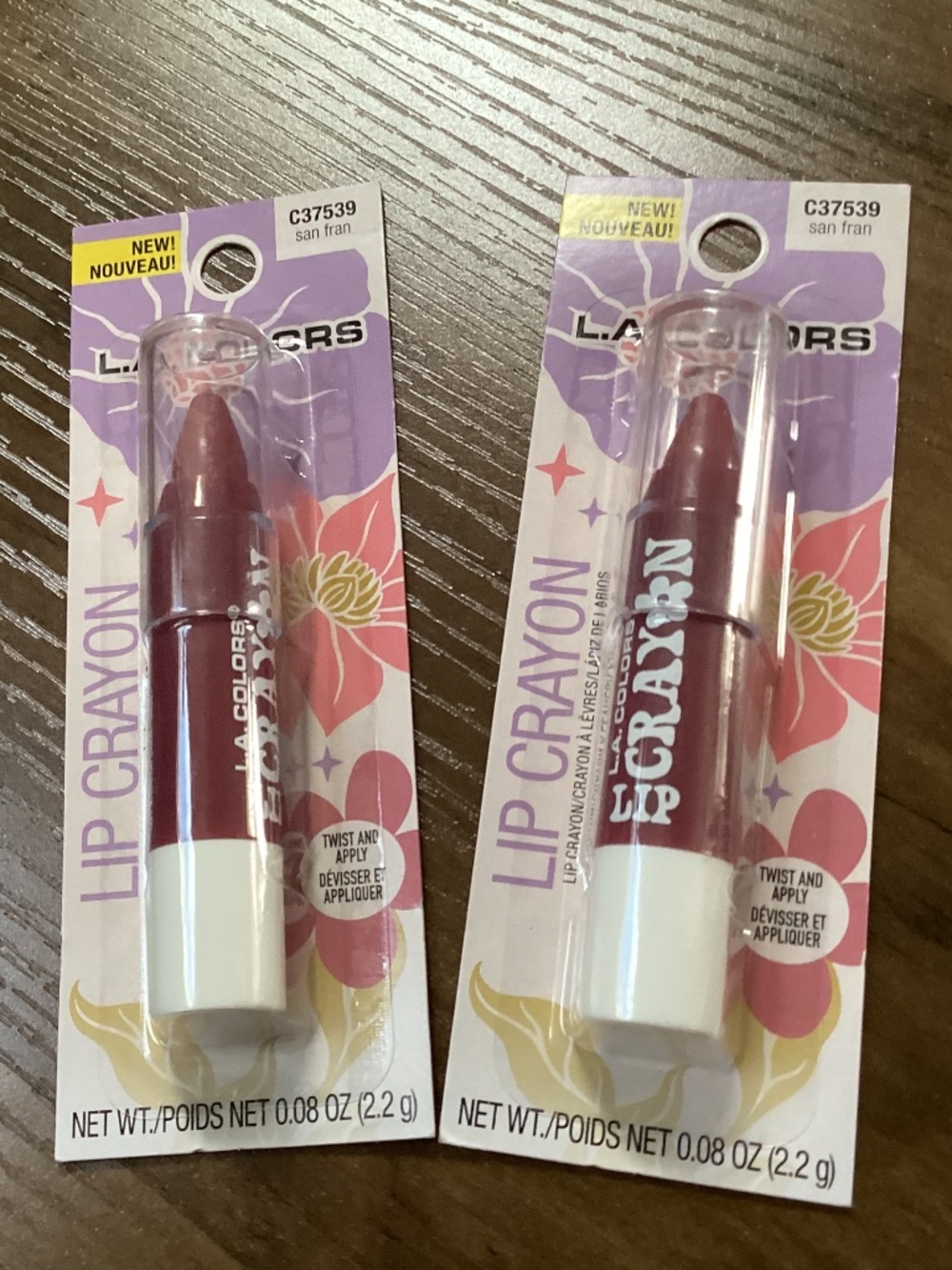 LA Colors Lip Crayon San Fran Bundle 2-Pack New